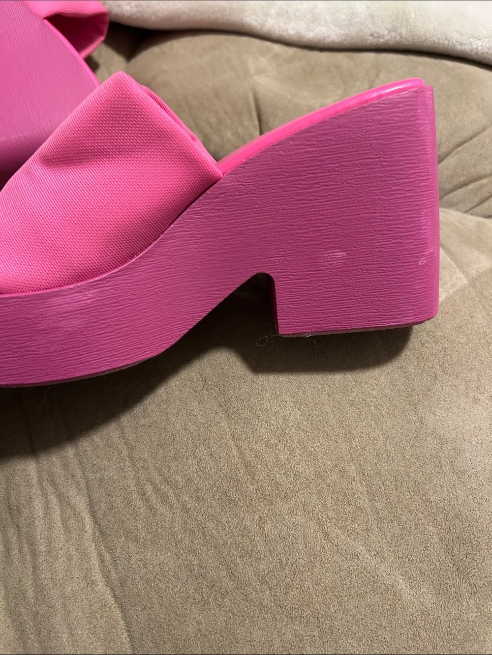 Madden Girl Hot Pink Platform Slide Sandals